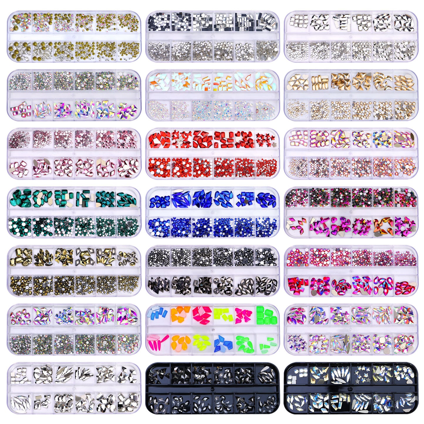 NRS027 ForLife Flat Bottom Glass Nail Rhinestones Decorations Crystal 3d Nail Art Accessories Shaped rhinestones