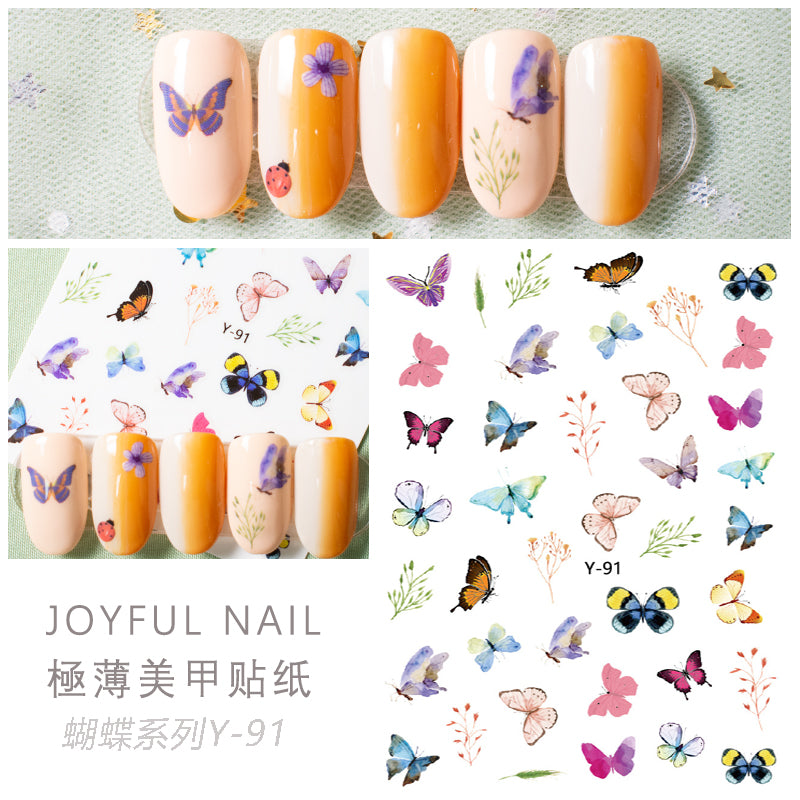 NS5D019  ForLife Self Adhesive Nail Sticker butterfly Avocado Decals Manicure 5D Nail sticker for Fingernails Toenails Nail Tips