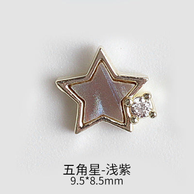NZJ043 New nail art shell love jewelry metal accessories nail decoration diamond alloy jewelry