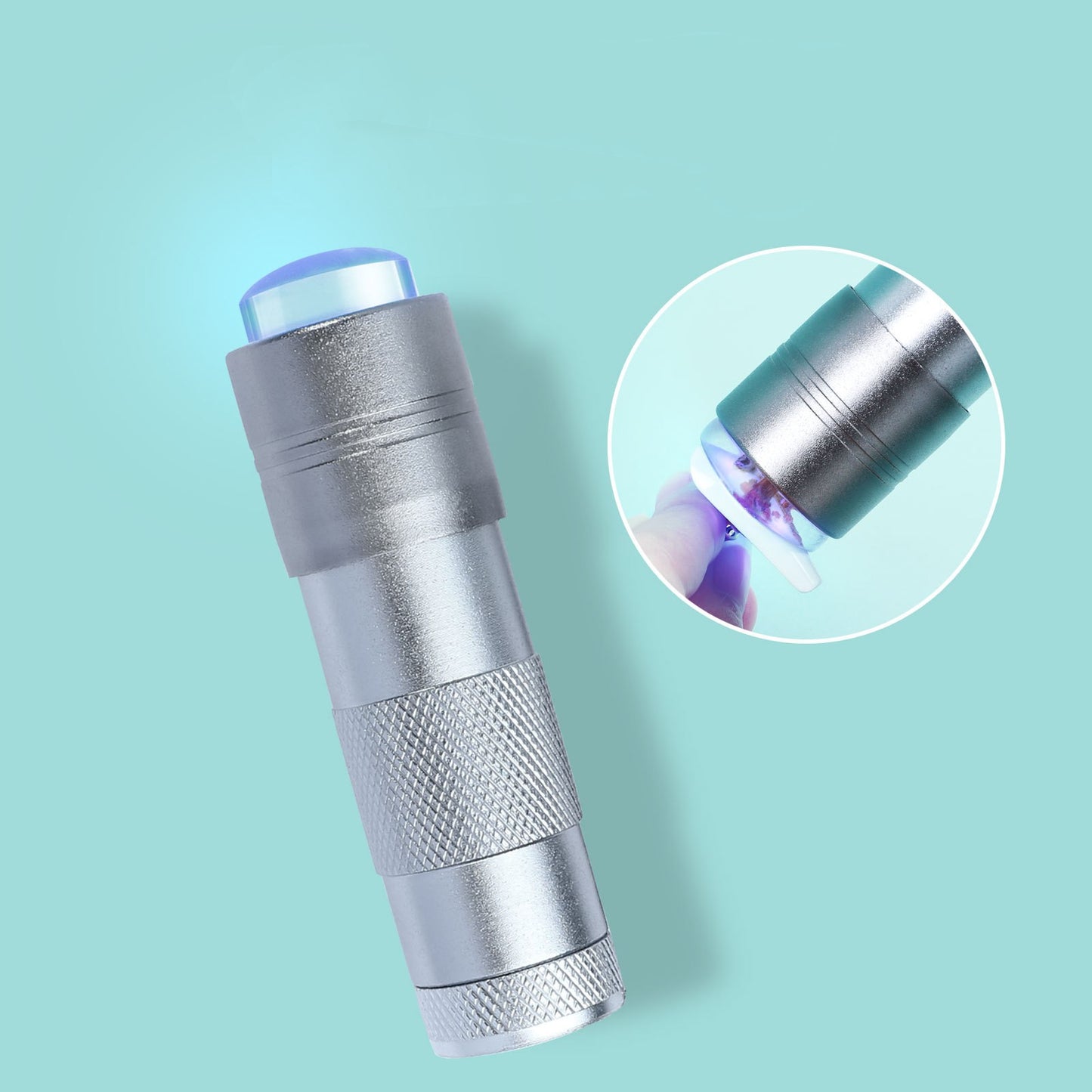 FNL005 New Portable Mini Hand-held light therapy Lamp Curing Dry Flower Embossed Sequin Sticker Special Nail Silicone Handheld Lamp
