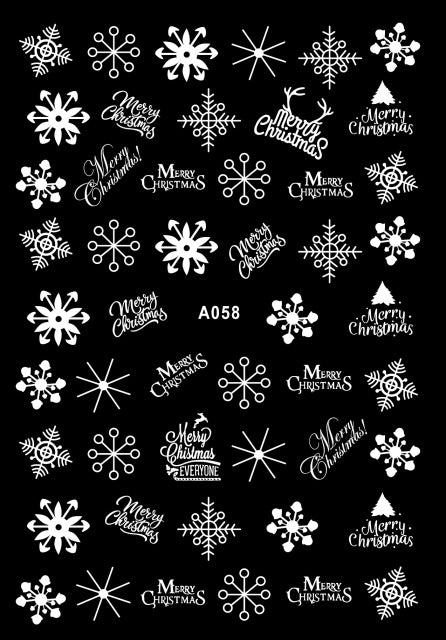 NS5D028  ForLife 3D Nail Art Christmas Slider Wraps Snowflake Elk Santa Adhesive Flame Sticker Red Gold Manicure Nails Designs