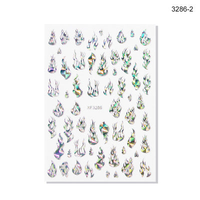 NS5D022  ForLife 3D Manicure Flame Nail Sticker Holographic fireworks decals Reflections Self-Adhesive Foils DIY Nail Art Decoration