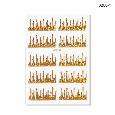 NS5D022  ForLife 3D Manicure Flame Nail Sticker Holographic fireworks decals Reflections Self-Adhesive Foils DIY Nail Art Decoration