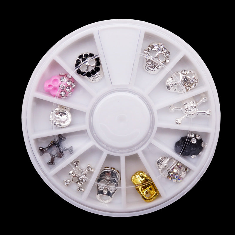NAW002 3D Charm Alloy Perfume Bottle Flowers Triangle Nail Rhinestones Art Decorations Wheel DIY Nail Jewelry