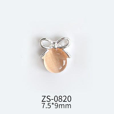 NZJ047 Lollipop Design 3D Nail Art Charms Heart Shaped Cat's Eye Stone Design Manicure Jewelry For Nail Art Decoration