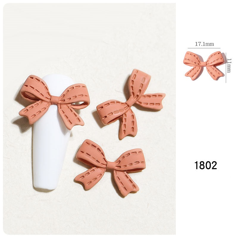 NDE061 ForLife nail art accessories three-dimensional spray paint butterfly red ribbon 3D alloy bow decoration
