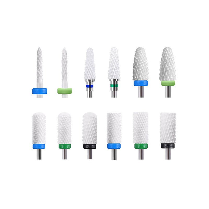 NDB019 Cylinder Ceramic Nail Drill Bits Milling Cutters Manicure Pedicure Electric Machine Accessories Tool