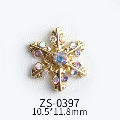 NZJ039 Wholesale Christmas Snowflake series AB diamond white diamond nail jewelry