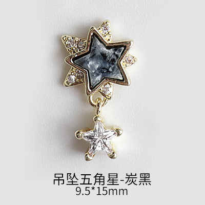 NZJ043 New nail art shell love jewelry metal accessories nail decoration diamond alloy jewelry