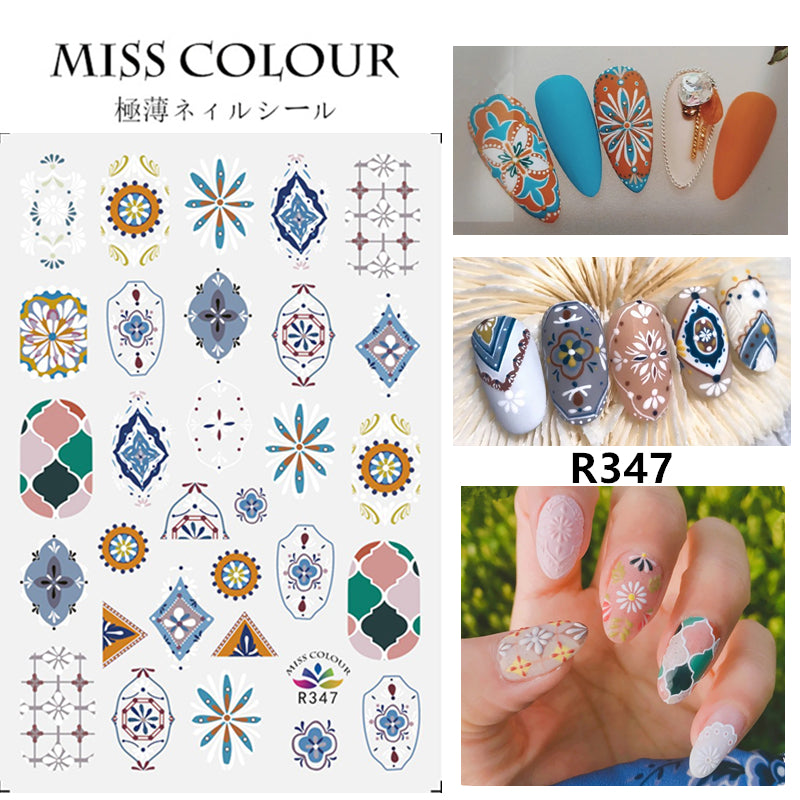 NS5D018  ForLife Ballet shoe ribbon Morocco Nail Art Stickers butterfly Avocado Decals Manicure for Fingernails Nail Tips