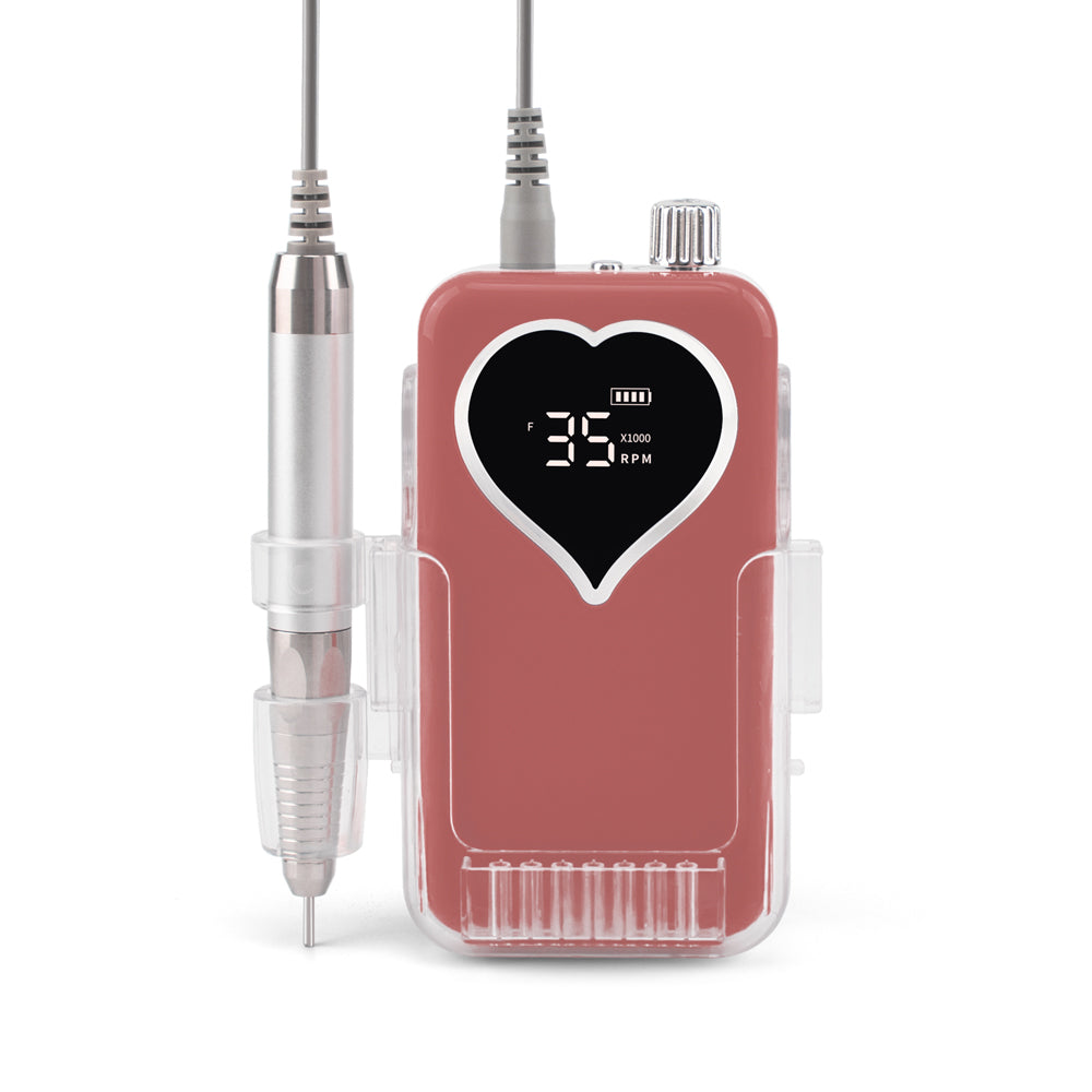 FNDM011 Manicure Pedicure Nail File Drill Machine Rechargeable 35000RPM Portable Nail Drill Machine Cordless with Electric Charge base