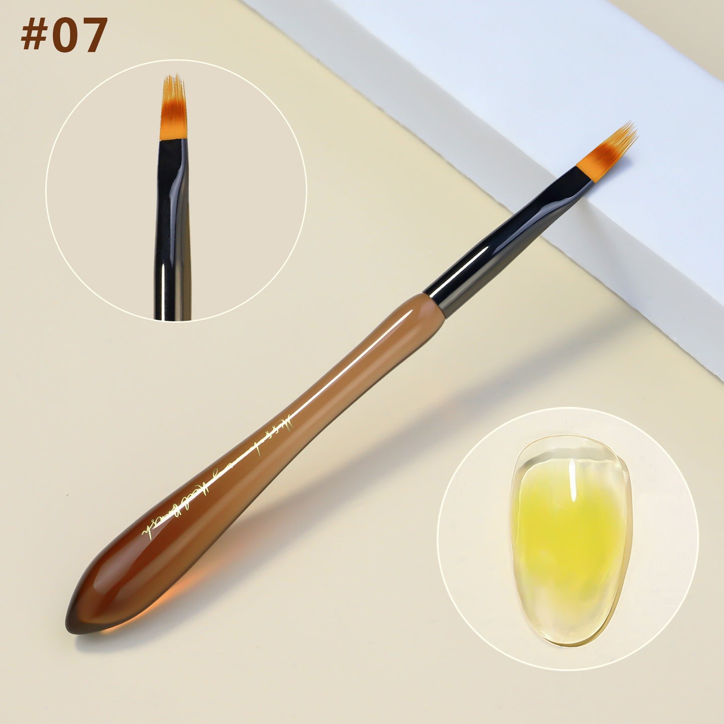 NBR045  Japanese New acrylic translucent coffee color gourd nail brush 8 styles  painting smudge carving pen