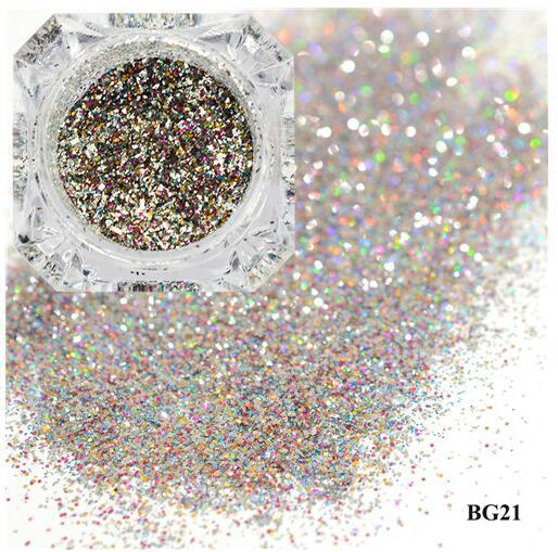 FNP006 Hot nail enhancement platinum glitter gold foil gold powder laser color change DIY nail sequins