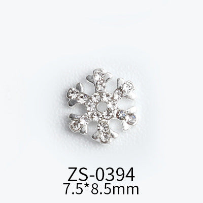 NZJ039 Wholesale Christmas Snowflake series AB diamond white diamond nail jewelry