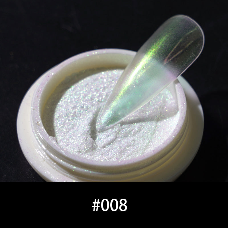 FNP028 Wholesale Moonlight Nail Acrylic Powder Solid Aurora Mirror White Pearl Powder UV Nail Glitter Chrome Powder