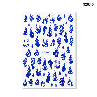 NS5D022  ForLife 3D Manicure Flame Nail Sticker Holographic fireworks decals Reflections Self-Adhesive Foils DIY Nail Art Decoration