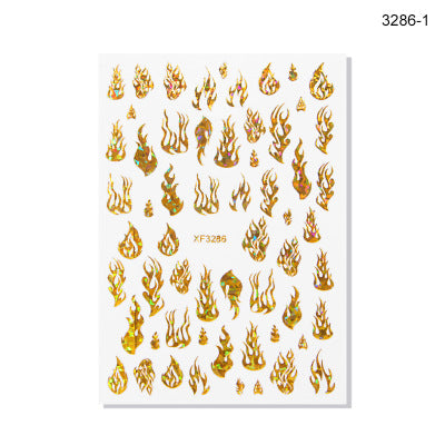 NS5D022  ForLife 3D Manicure Flame Nail Sticker Holographic fireworks decals Reflections Self-Adhesive Foils DIY Nail Art Decoration
