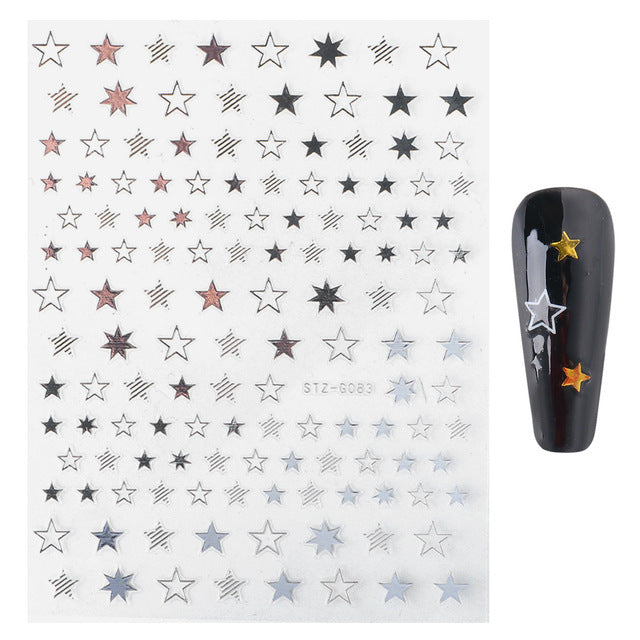 VAL018 Hot nail art stickers ins retro western valentine series nail sweet stickers decals nail