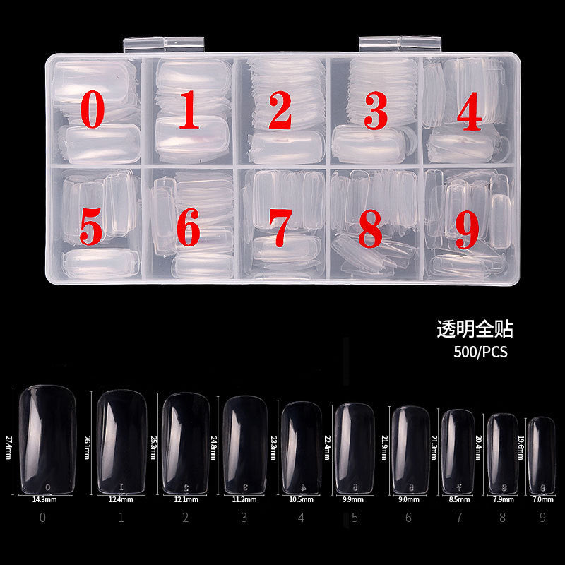 FTMA009 Nail Art 500 Pieces/Box French Nails Half Nails Full Nails Natural Transparent