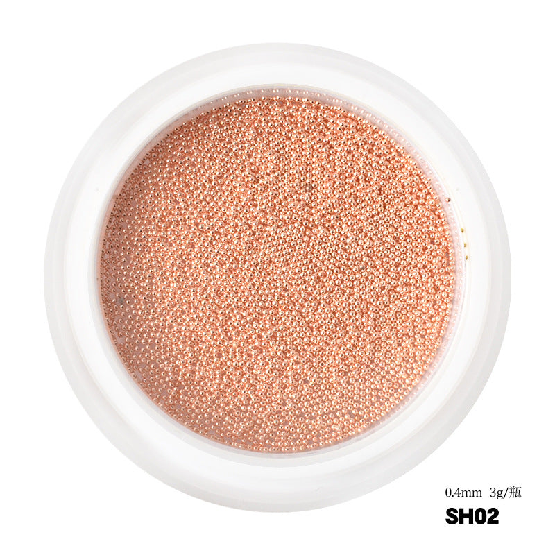 FDMC031 Nail Art Jewelry Gold and Silver Small Steel Balls, Nail Jewelry Flat Glass Rhinestones, Bottle Decorations