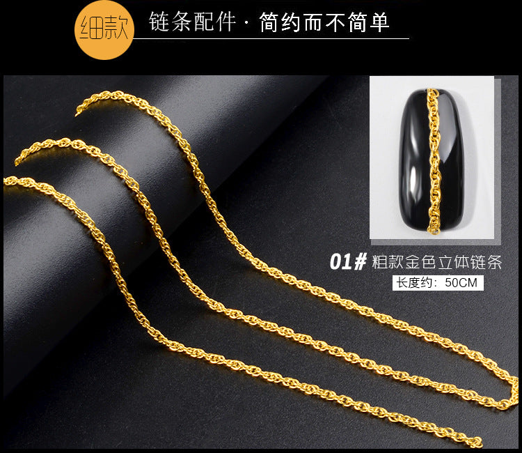 FDMD005 nail art chain, superfine zipper nail jewelry, nail art decoration chain, nail metal chain