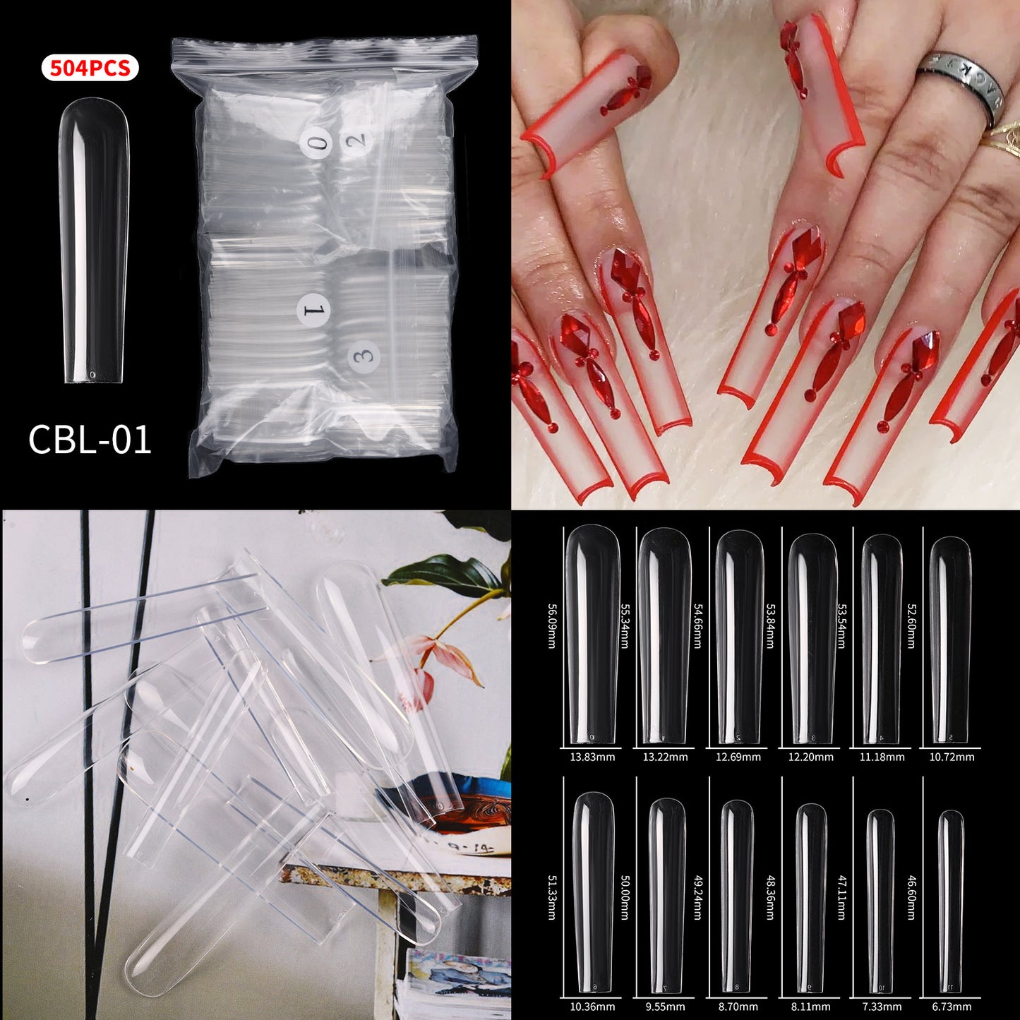 FTMC002 New super long ballet, fake nail, full stick, long ballet fake nail, coffin nail, trapezoid, transparent nail