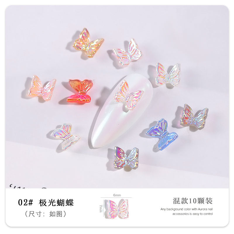 FDMC006 Three-dimensional light color magic butterfly bear, new DIY nail jewelry