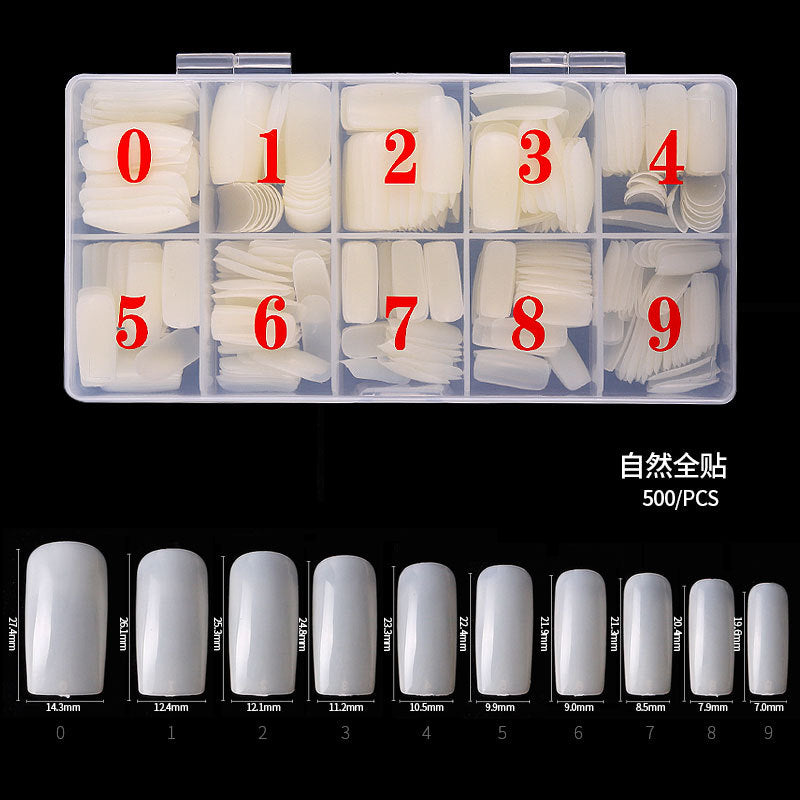 FTMA009 Nail Art 500 Pieces/Box French Nails Half Nails Full Nails Natural Transparent