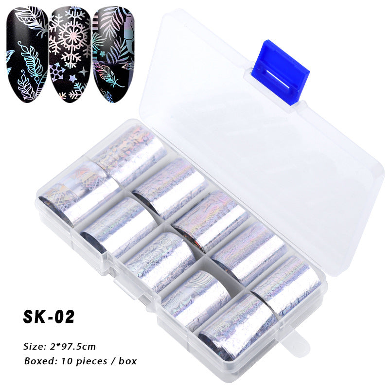 FSMA007 Manicure starry sky sticker box, starry sky nail sticker transfer paper, colorful laser starry sky paper 120*2.5