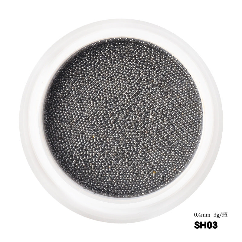 FDMC031 Nail Art Jewelry Gold and Silver Small Steel Balls, Nail Jewelry Flat Glass Rhinestones, Bottle Decorations