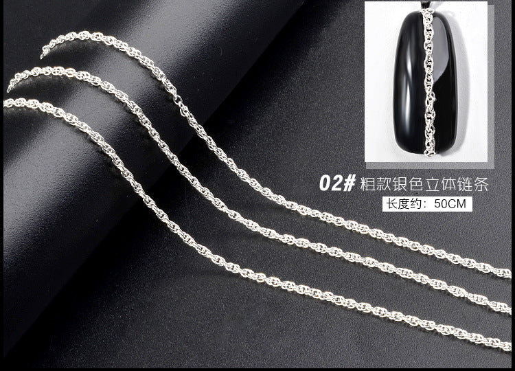 FDMD005 nail art chain, superfine zipper nail jewelry, nail art decoration chain, nail metal chain