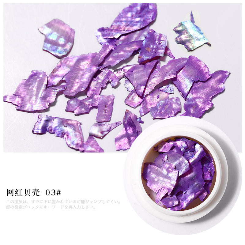 FDMC005 Nail Art Shell Fragments Jewelry, Gem Shell Pieces, Natural Irregular Symphony Nail Patches
