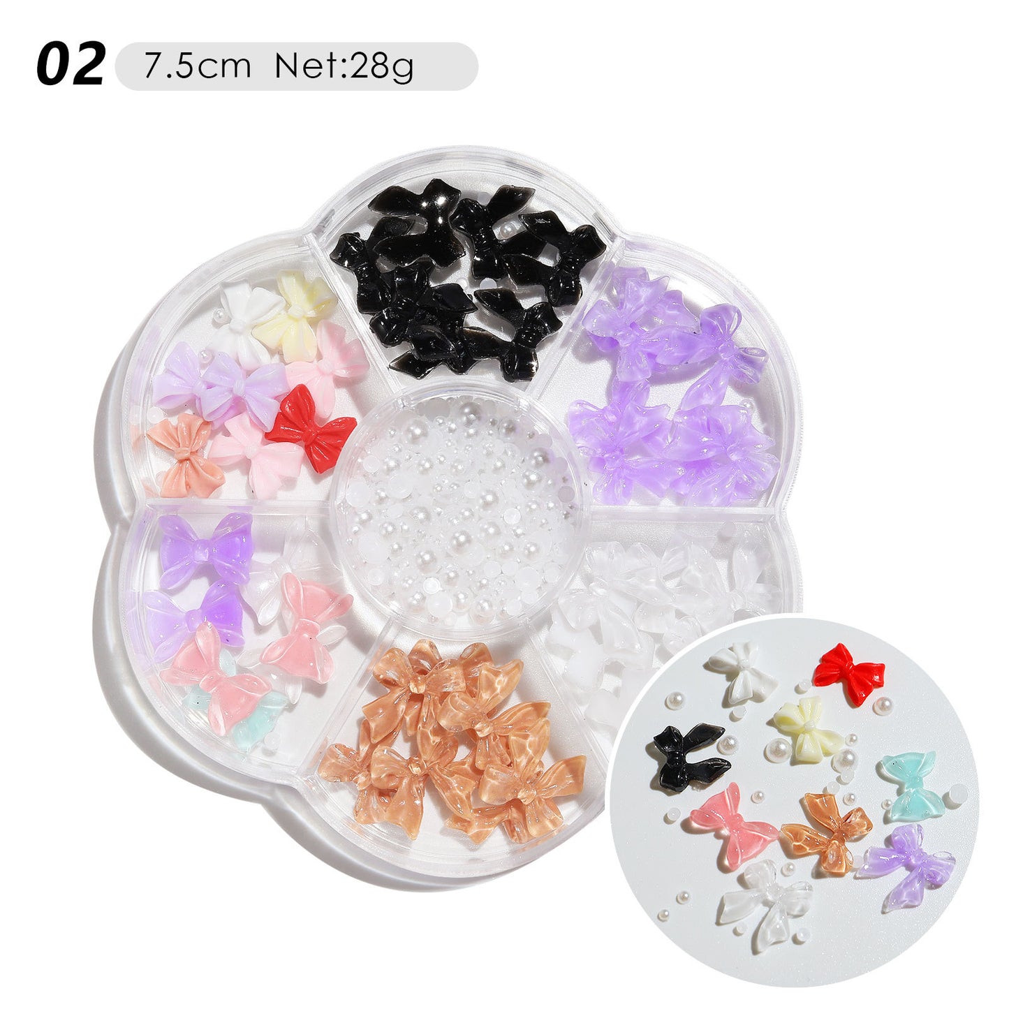 FDMB001 Nail accessories, flower bows, aurora, patch bears, rhinestones, pearl mix, nail decoration, diamond sequins