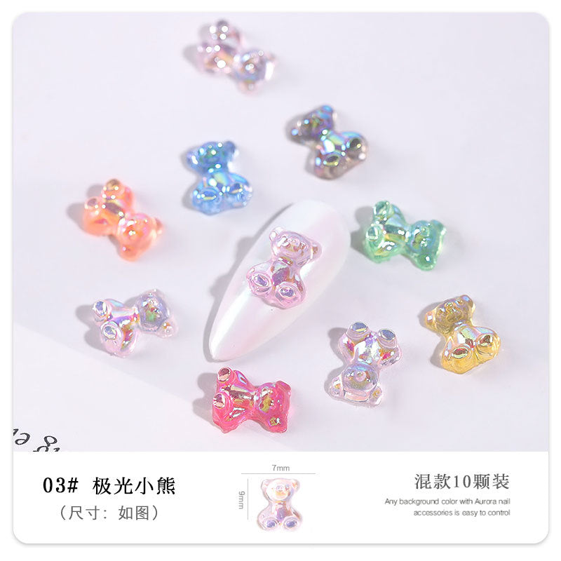 FDMC006 Three-dimensional light color magic butterfly bear, new DIY nail jewelry
