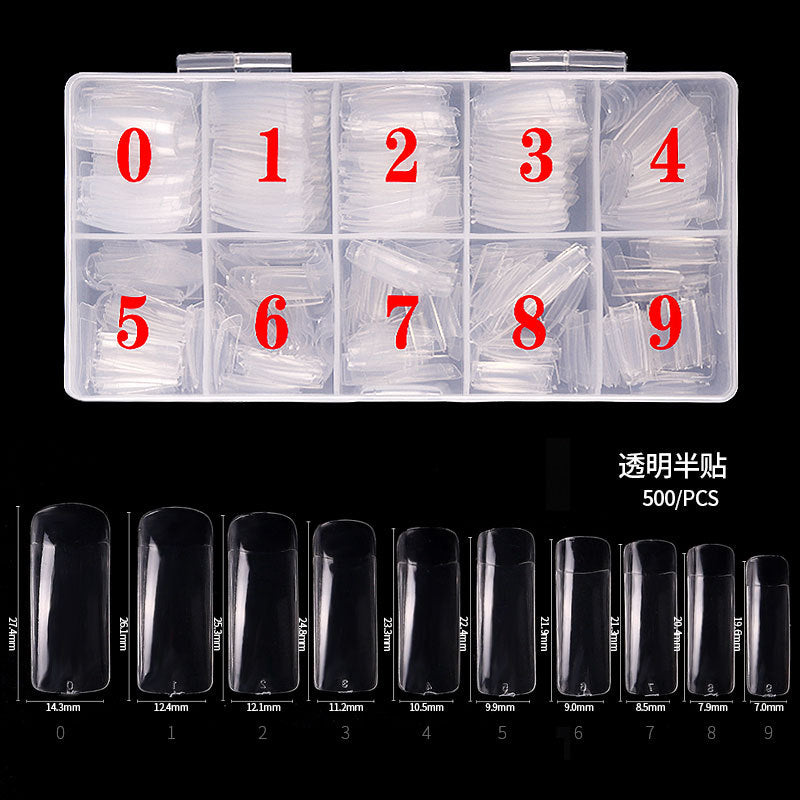 FTMA009 Nail Art 500 Pieces/Box French Nails Half Nails Full Nails Natural Transparent