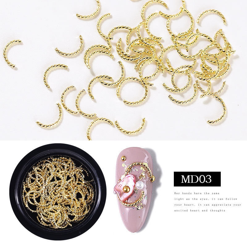 FDMC013 Nail Art Jewelry, Star and Moon Rivet Mix, Metal Mix Box Set, Nail Sequin Jewelry Wholesale