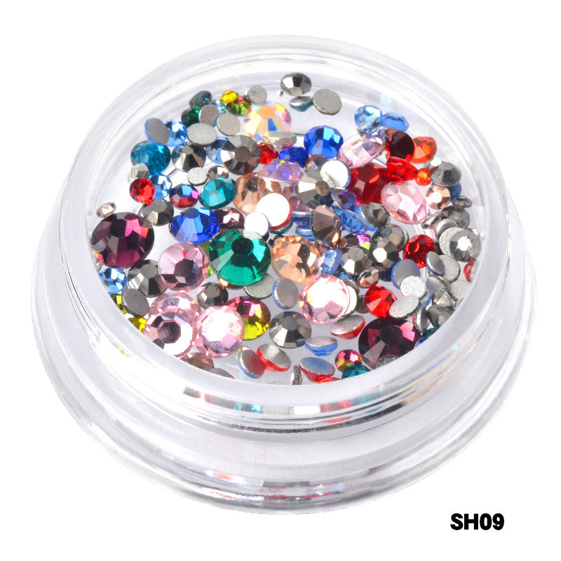 FDMC031 Nail Art Jewelry Gold and Silver Small Steel Balls, Nail Jewelry Flat Glass Rhinestones, Bottle Decorations