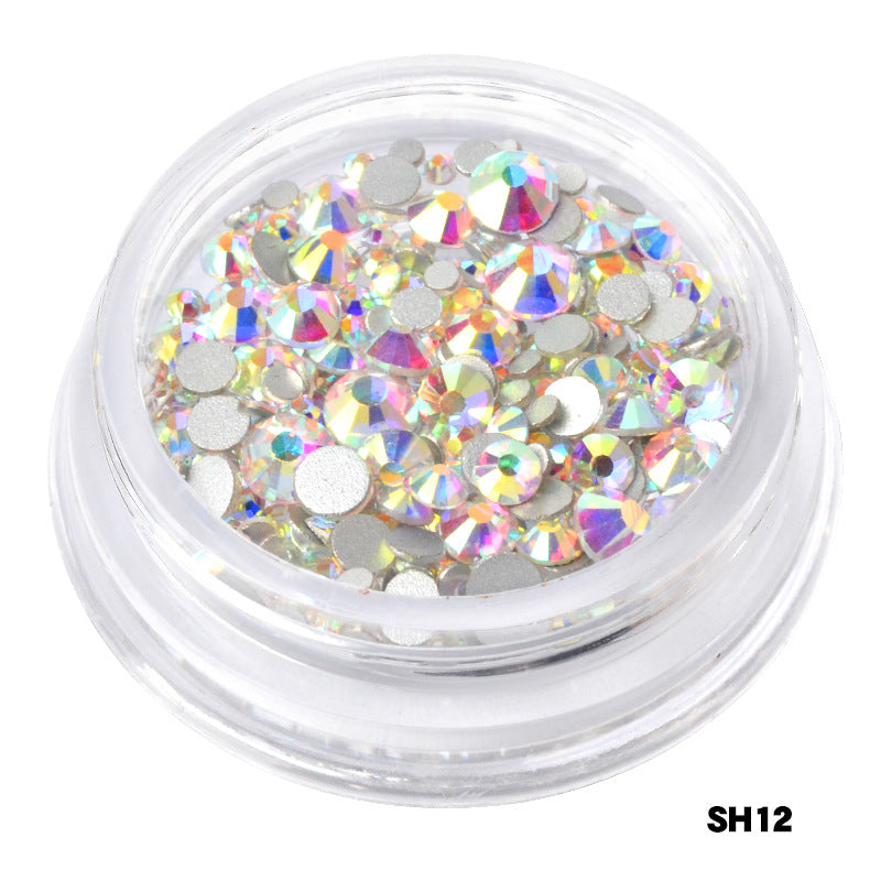 FDMC031 Nail Art Jewelry Gold and Silver Small Steel Balls, Nail Jewelry Flat Glass Rhinestones, Bottle Decorations