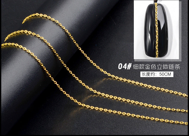 FDMD005 nail art chain, superfine zipper nail jewelry, nail art decoration chain, nail metal chain