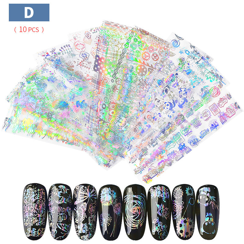FSMA013 Hot selling manicure candy starry paper, laser magic transfer starry sky paste mixed style