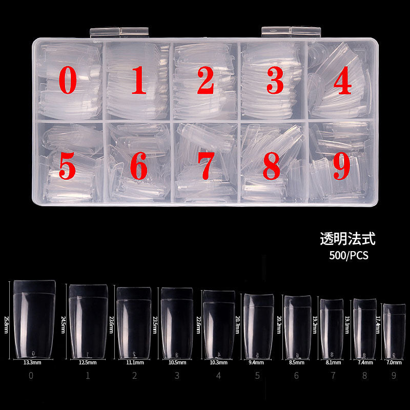 FTMA009 Nail Art 500 Pieces/Box French Nails Half Nails Full Nails Natural Transparent