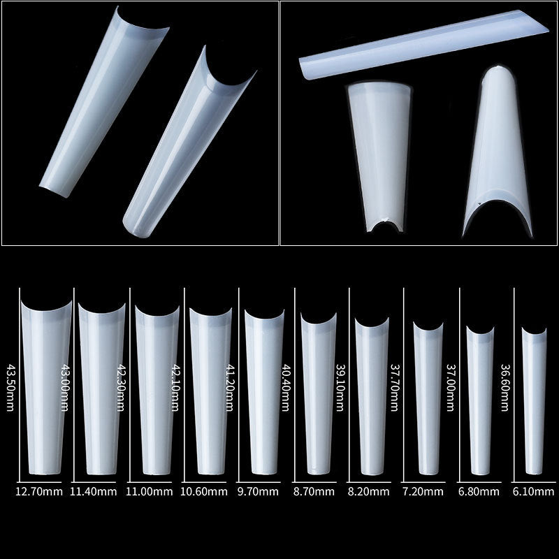 FTMC004 MAX long  French fake nails,  flawless nail tips, 504pcs/bag