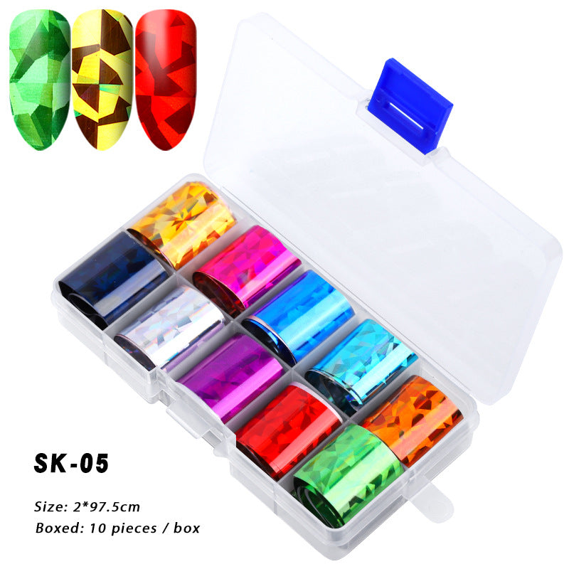 FSMA007 Manicure starry sky sticker box, starry sky nail sticker transfer paper, colorful laser starry sky paper 120*2.5