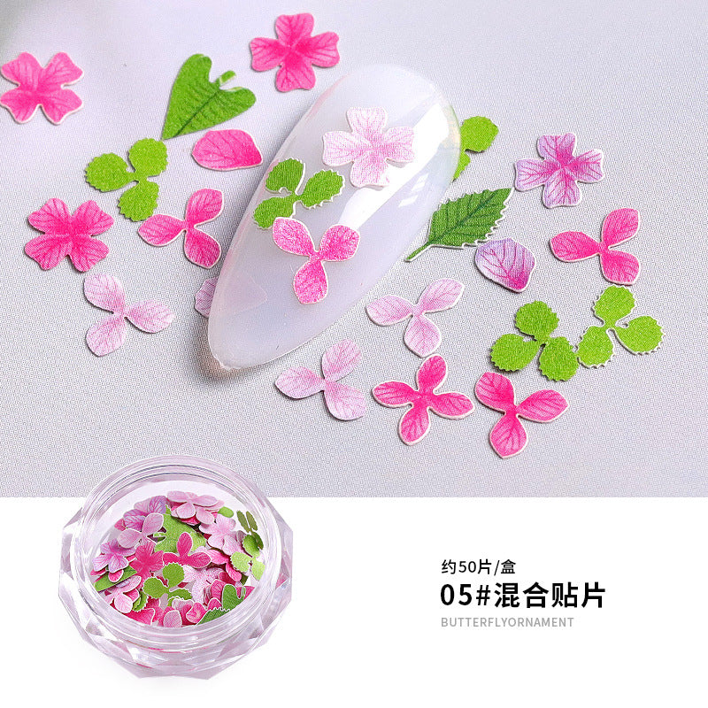 FDMC026 Nail Art New Color Flower Star Wood Pulp Sheet, 12 Flower Animal Alphabet Mixed Nail Jewelry Patches