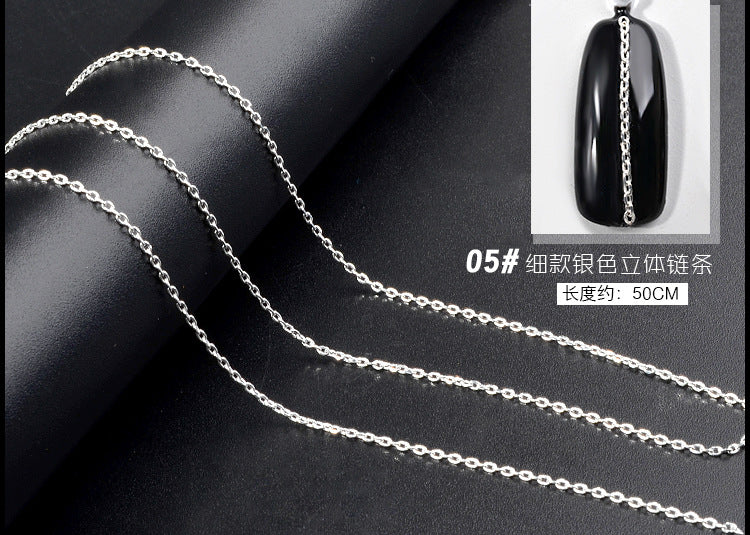 FDMD005 nail art chain, superfine zipper nail jewelry, nail art decoration chain, nail metal chain