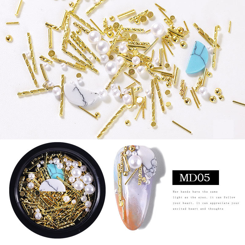 FDMC013 Nail Art Jewelry, Star and Moon Rivet Mix, Metal Mix Box Set, Nail Sequin Jewelry Wholesale