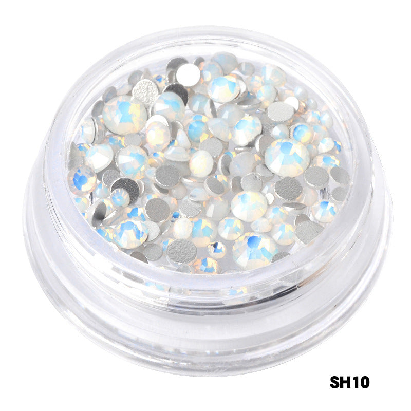 FDMC031 Nail Art Jewelry Gold and Silver Small Steel Balls, Nail Jewelry Flat Glass Rhinestones, Bottle Decorations
