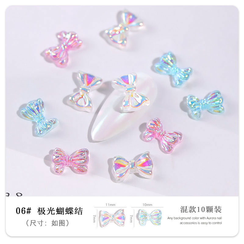 FDMC006 Three-dimensional light color magic butterfly bear, new DIY nail jewelry