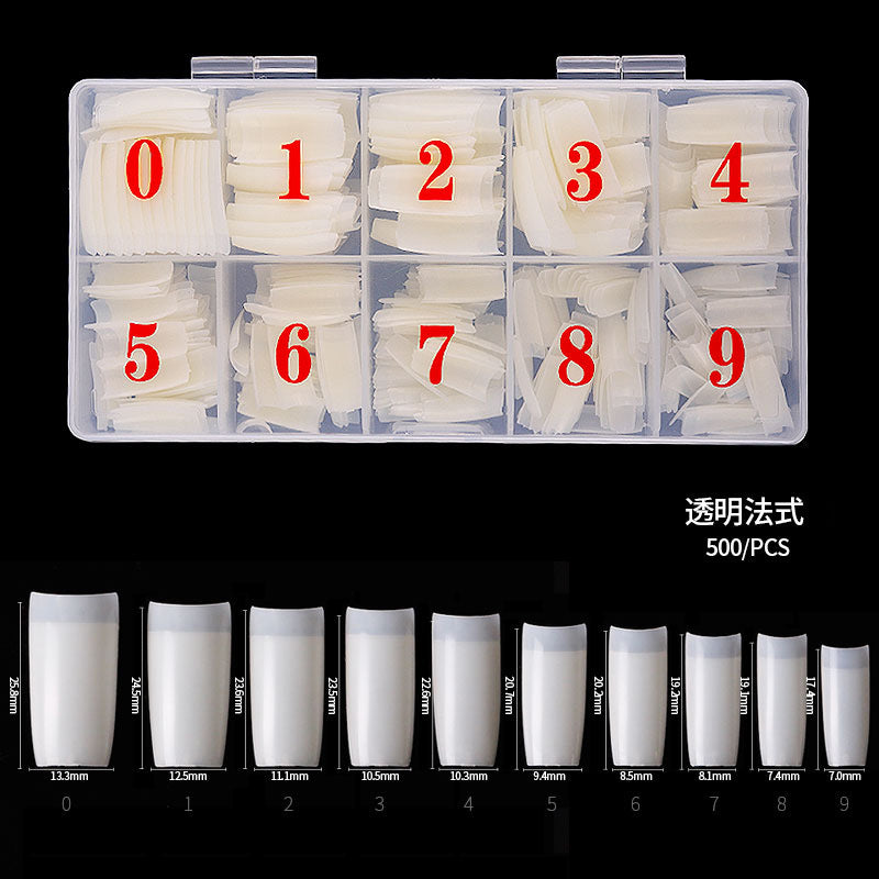 FTMA009 Nail Art 500 Pieces/Box French Nails Half Nails Full Nails Natural Transparent