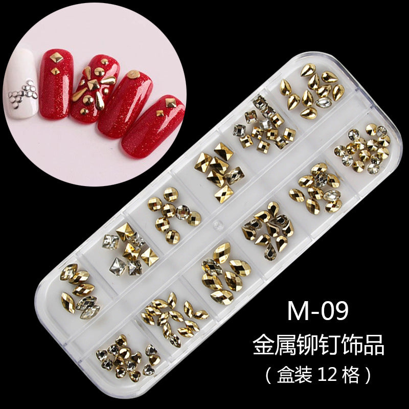 FDMC009 Hot Nail Sequins, Nail Gold and Silver Glitter, Heart Butterfly Patch Set